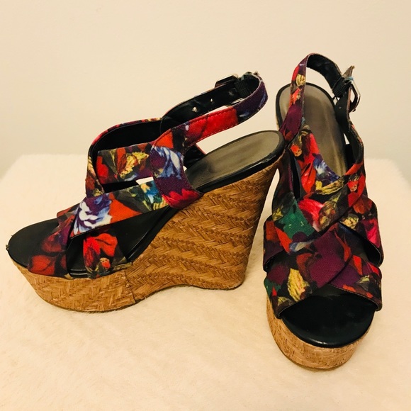 Guess Shoes - Guess floral wedges